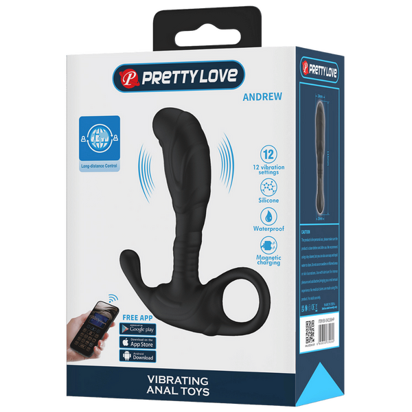 Andrew Prostate Probe – App-Controlled, 12-Mode, Wearable With Retrieval Tail Prostate Vibrator
