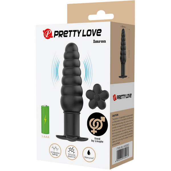 Imron Silicone Butt Plug – Smooth Skin Safe Anal Toy with 10 Vibration Settings