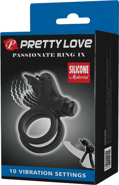 Pretty Love Passionate Ring IX – 10 Function Silicone Vibrating Cock Ring