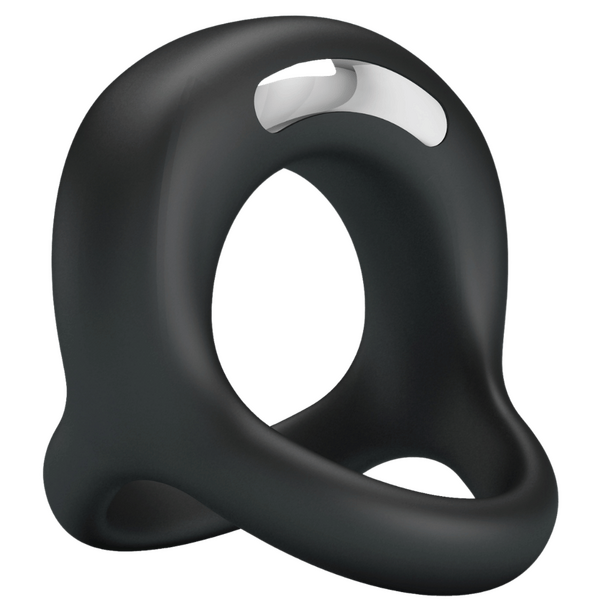 Vibrant Elliott Silicone Penis Ring With Ball Strap – Comfortable Stretchy Cock and Ball Ring