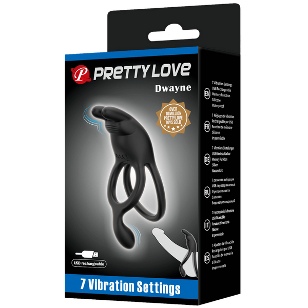 Seth Rechargeable Silicone Vibrating Cock Ring – Powerful Vibrations for Clit and Cock Stimulation