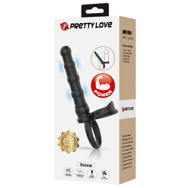 Tatum Cock Ring with Anal Probe – Silicone 10 Frequency Vibrating Cock Ring
