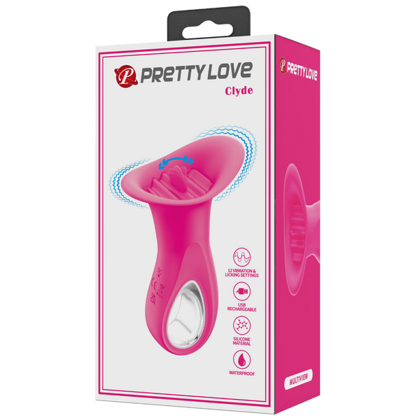 Pretty Love Rechargeable Clyde – 12 Function Oral Vibrator with Vibrating Tongue