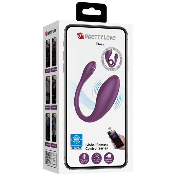 App Control Dora – App-Controlled Rechargeable Curved 12 Vibration Modes Couple's Vibrator