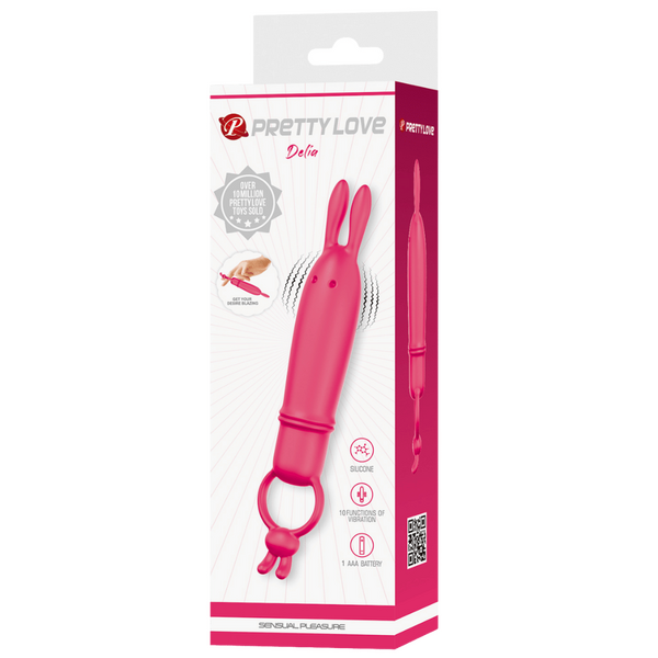 Delia Bunny Finger Vibrator – Silicone 10-Mode Finger Vibrator