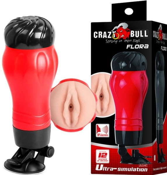 Flora Pussy Masturbator – Vibrating Male Stroker with 12 Functions