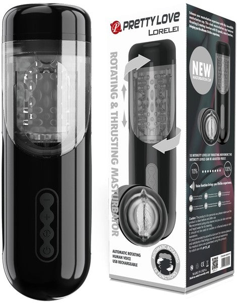 Pretty Love Lorelei – Rotating and Thrusting Male Masturbator with 10 Speeds