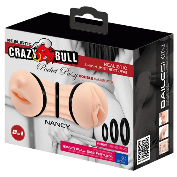 Nancy Pocket Pussy – Double Ended Ribbed Masturbator Sleeve
