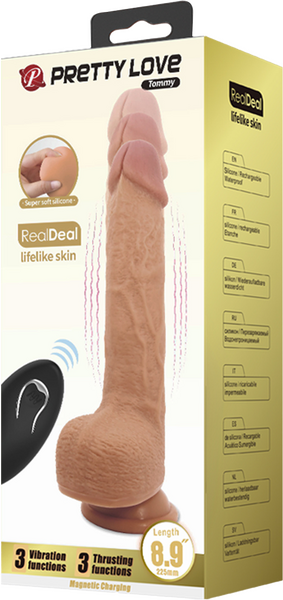 Thrusting Tommy Dong – Remote-Controlled 8.9" Thrusting Vibrator with Suction Cup