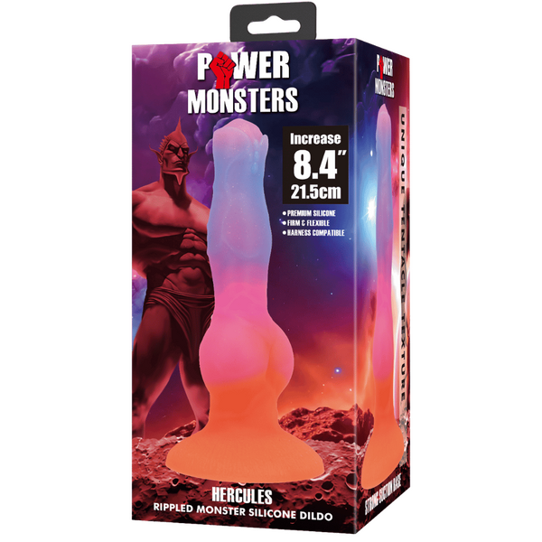 Hercules 8.4 Inch – Sculpted Silicone Vibrator with Suction Base