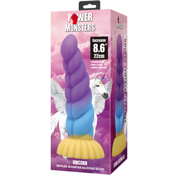 Unicorn Rippled Monster 8.6 Inch Silicone Dildo
