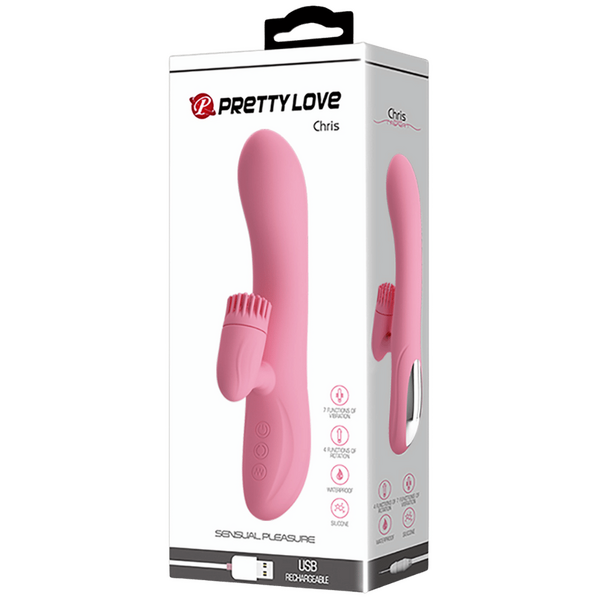 Chris Rechargeable Rotating Tongue Rabbit Vibrator