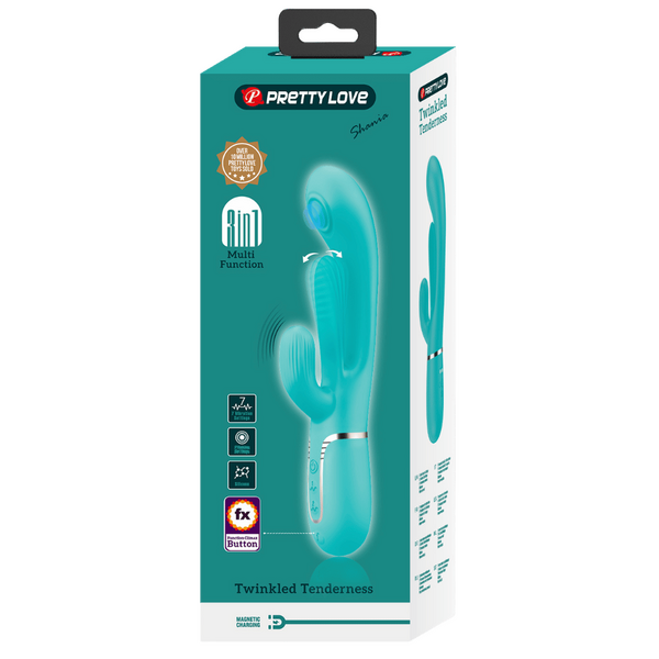 Shania 4in1 Multi-Function Rabbit Vibrator – Velvet Silicone 7 Vibration Settings