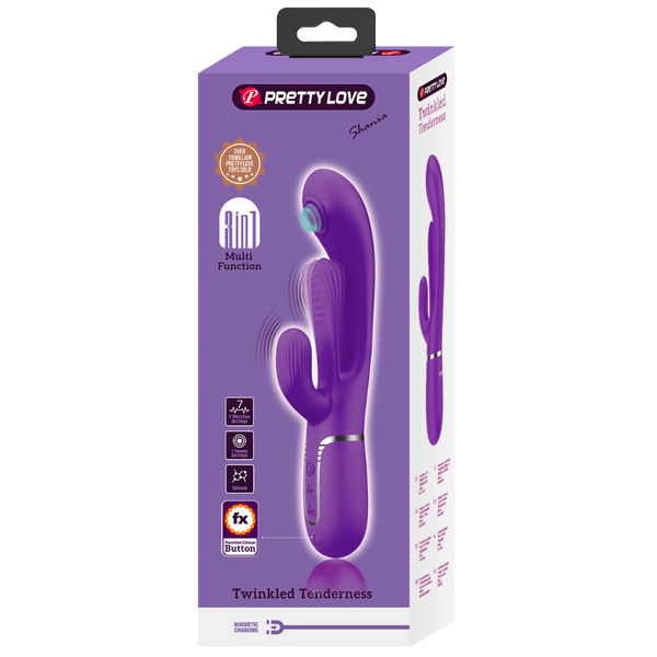 Shania 4in1 Multi-Function Rabbit Vibrator – Velvet Silicone 7 Vibration Settings