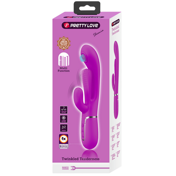 Shania 4in1 Multi-Function Rabbit Vibrator – Velvet Silicone 7 Vibration Settings