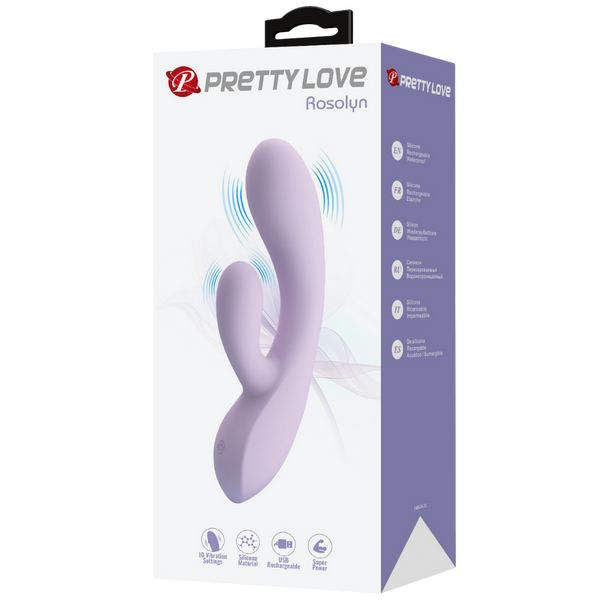 Rosolyn – Rechargeable, Flexible Liquid Silicone G-Spot Rabbit Vibrator with 10 Vibration Modes