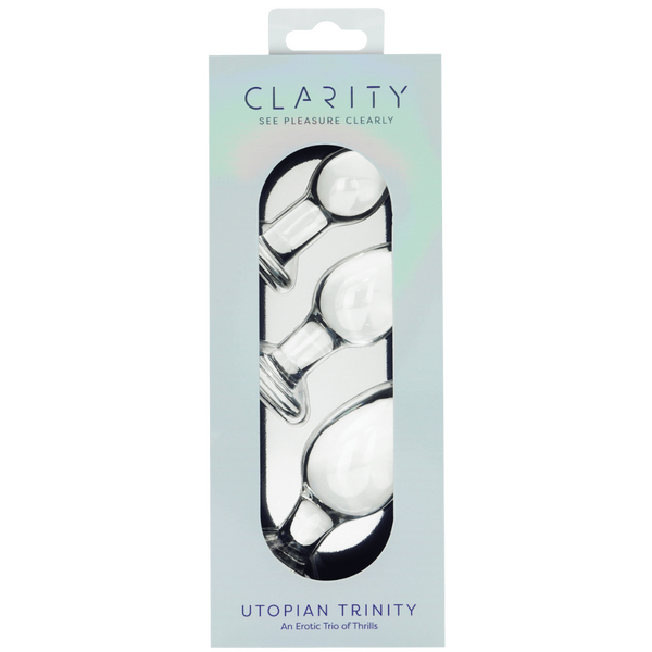 Utopian Trinity – Premium Borosilicate Glass Butt Plug Set Small, Medium, and Large Sizes