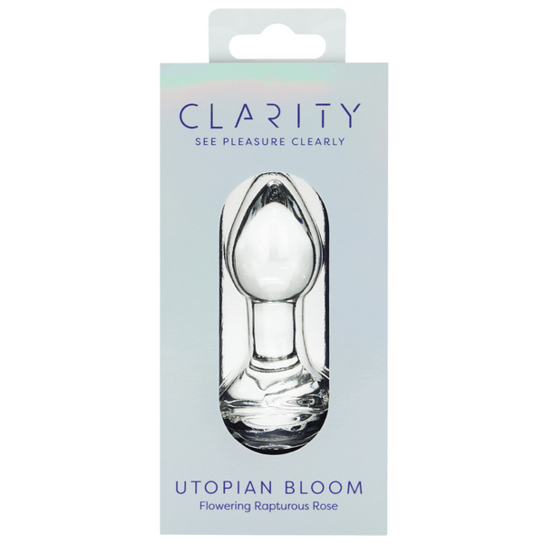 Clarity Utopian Bloom – 4.3 Inch Handcrafted Glass Butt Plug