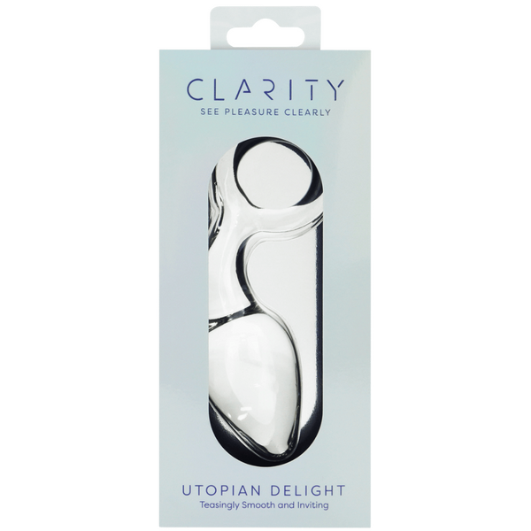 Clarity Utopian Delight – 3.5 Inch Handcrafted Borosilicate Glass Butt Plug