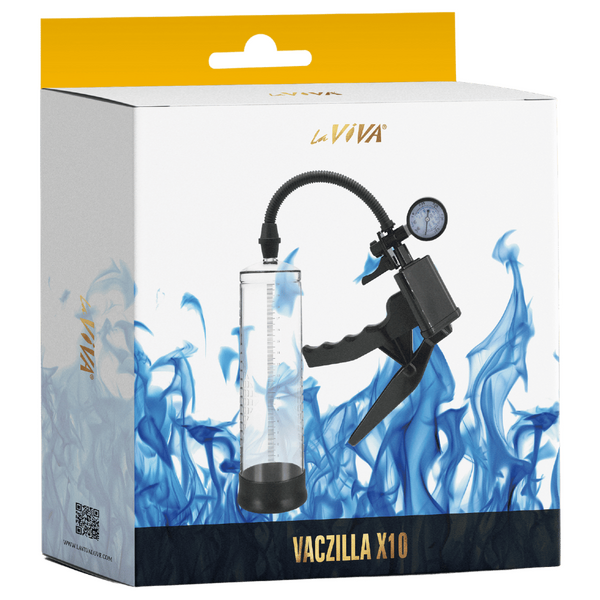 Vaczilla X10 Trigger Gauge Hand Grip – Penis Pump with Silicone Sleeve and Negative Pressure Gauge