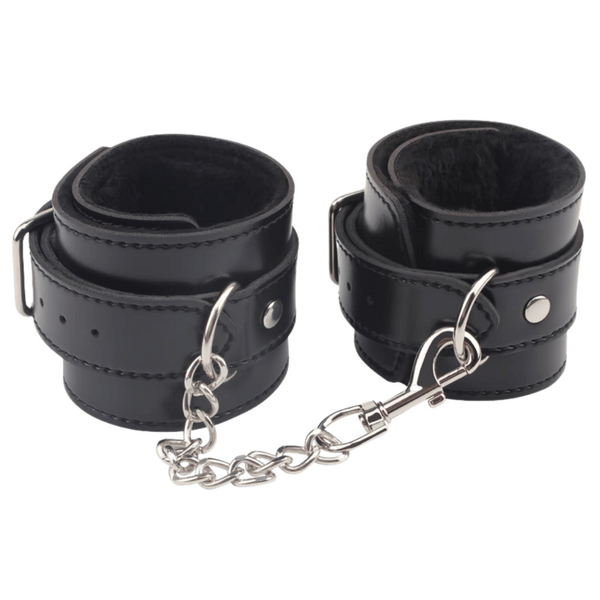 Obey Me Leather Ankle Cuffs – Adjustable Metal Hook Ankle Cuffs