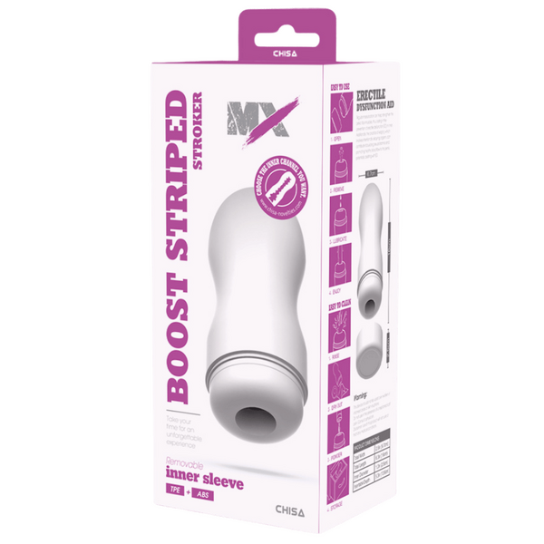 Boost Striped Stroker – Super-Soft 16cm Masturbator Sleeve