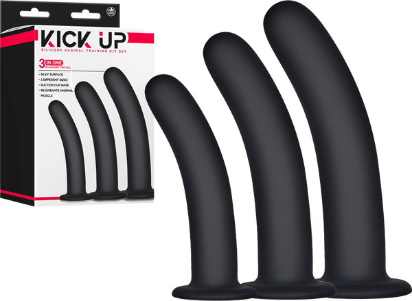 Kick Up Silicone Vaginal Training Kit – Three Sizes Suction Cup Base Training Kit