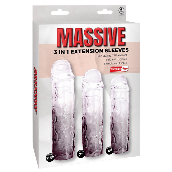 3 in 1 Extension Sleeve (Smoke) – High-Quality TPE Material Soft Flexible Sleeve with Multiple Sizes