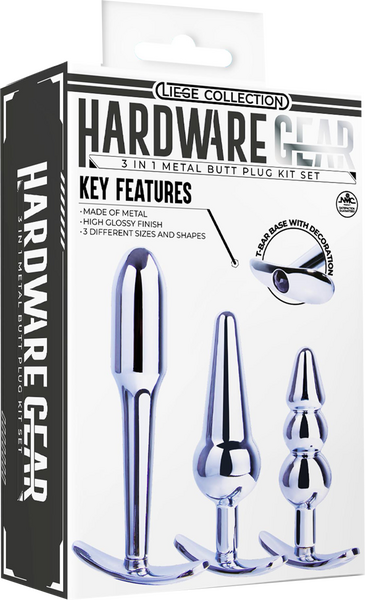 3 in 1 Metal Butt Plug Kit – High Gloss Finish Metal Butt Plugs