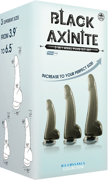 3 In 1 Anal Plug Kit – Flexible Hygienic Silicone Suction Cup Base Anal Plugs