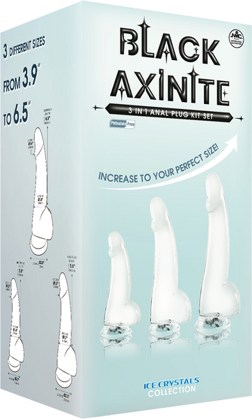 3 In 1 Anal Plug Kit – Flexible Hygienic Silicone Suction Cup Base Anal Plugs