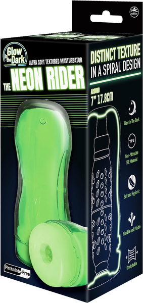 The Neon Rider Masturbator – Glow in the Dark Soft Flexible Masturbator 7 Inch