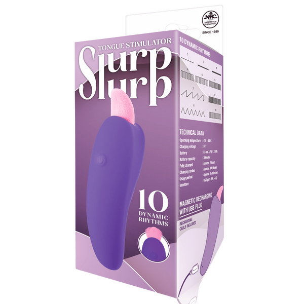 Slurp Slurp Tongue Stimulator – Magnetic Rechargeable 10 Rhythm Vibrator