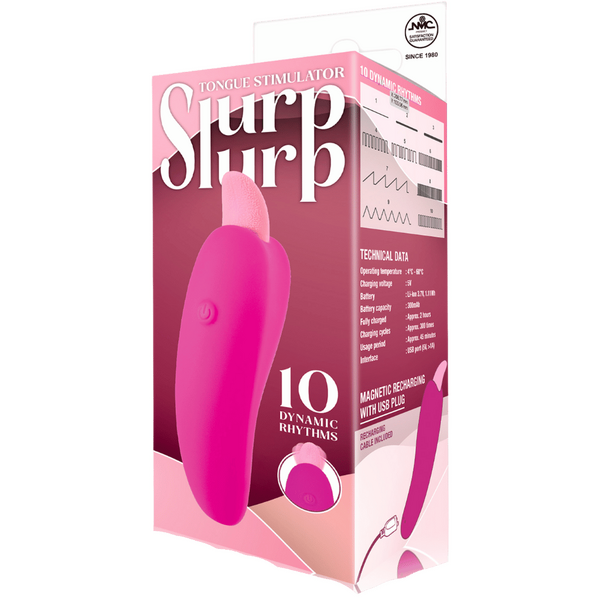 Slurp Slurp Tongue Stimulator – Magnetic Rechargeable 10 Rhythm Vibrator