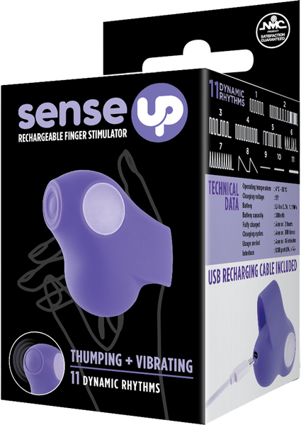 Rechargeable Finger Stimulator (Purple) – 11 Rhythm Thumping and Vibrating Finger Vibrator