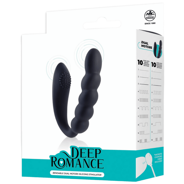 Bendable Dual Motors Silicone Stimulator – Rechargeable Splash Proof 4.6 Inch Vibrator