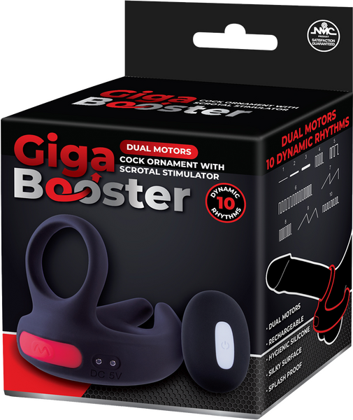 Dual Motor Cock Ring with Scrotal Stimulator – Rechargeable Splashproof Silicone Toy