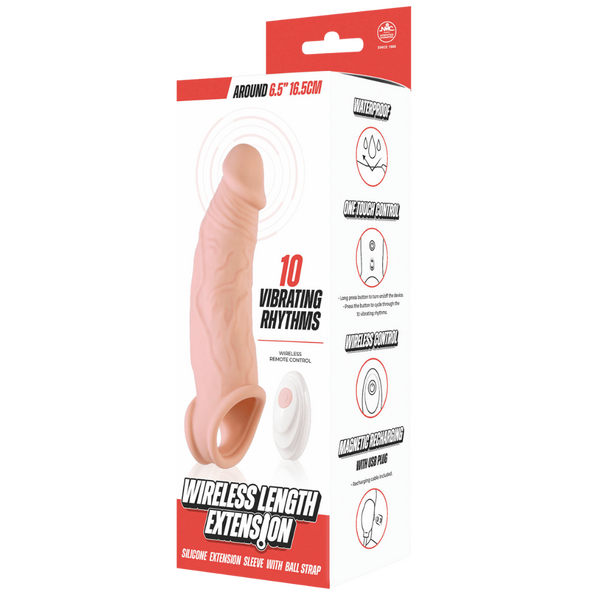 Wireless Length Extension – Waterproof 6.5 Inch Vibrating Extension Device