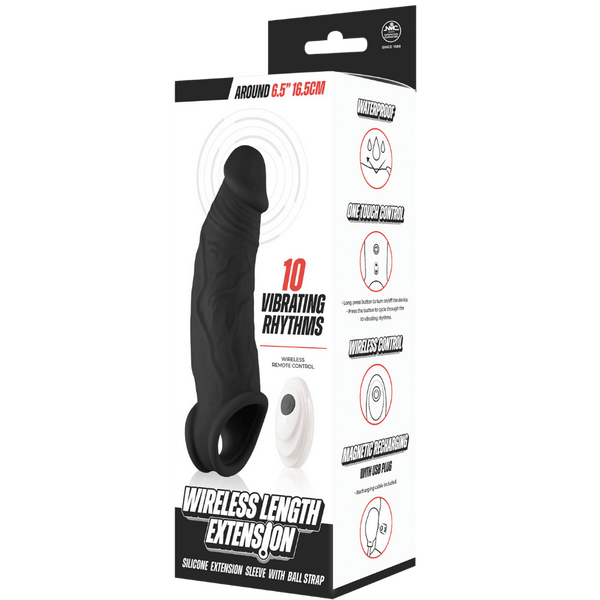 Wireless Length Extension – Waterproof 6.5 Inch Vibrating Extension Device