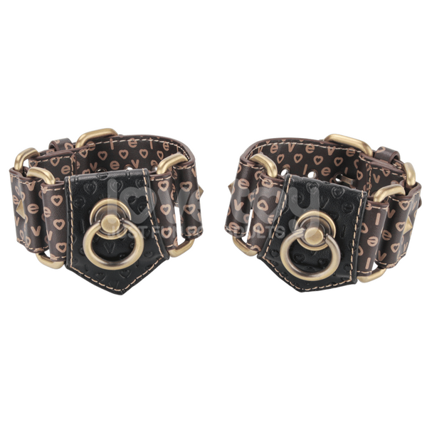 Deluxe PU Handcuffs With Vintage Bronze Spikes – Luxury Restraint Accessory
