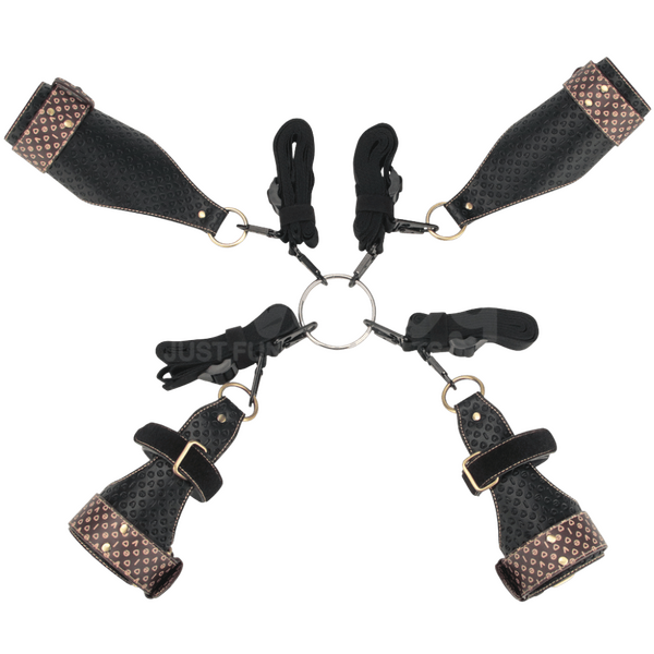 Rebellion Reign Under Mattress Restraint Set – Adjustable Nylon Straps Bondage Restraint
