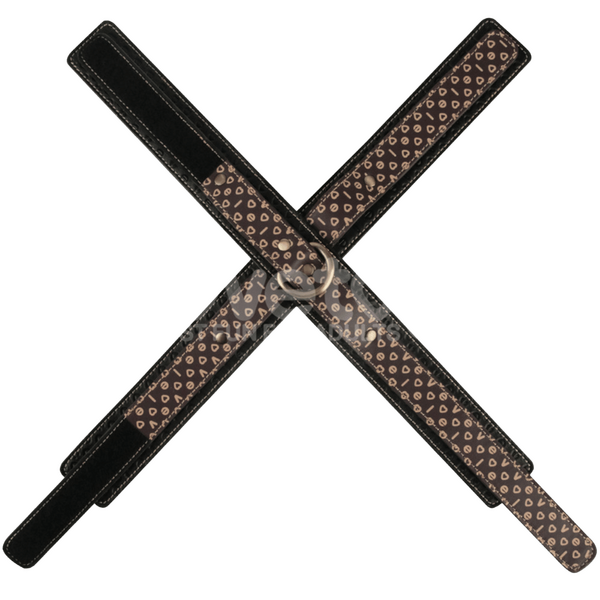 Rebellion Reign Crossed Handcuffs – Premium PU Wrist Cuffs with Velcro Closure