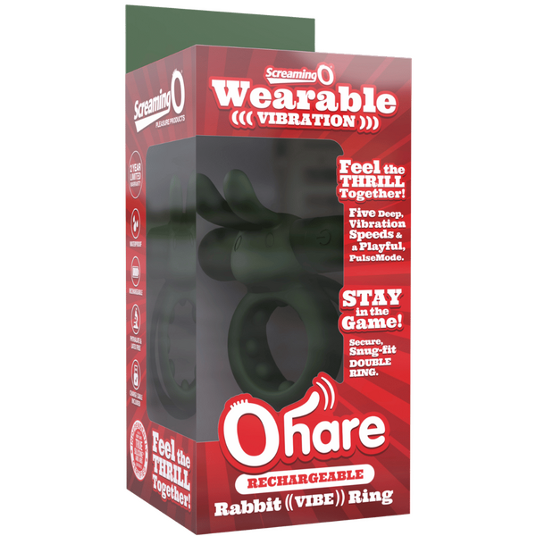 Ohare (Black | Blue | Green) – Rechargeable Silicone Rabbit Vibrating Cock Ring