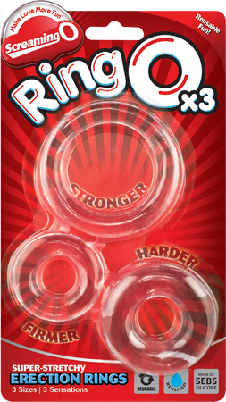 Ringo X3 Cock Rings Mixed Pack - Clear