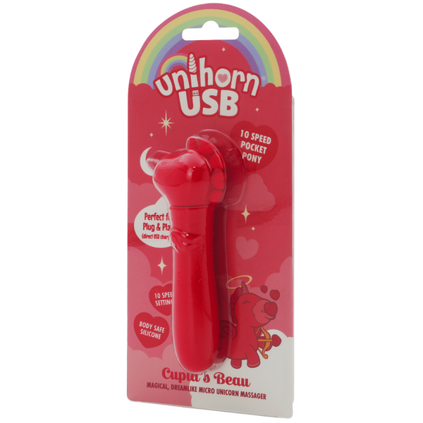 Unihorn Cupid's Beau (Red) – Silicone USB Bullet Vibrator with 10 Speeds