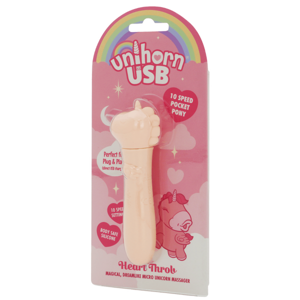 Unihorn Heart Throb (Pink) – Compact USB Rechargeable Bullet Vibrator with 10 Speeds