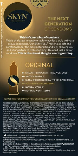 Skyn Original – Natural Feeling Polyisoprene Condoms 10 Pack