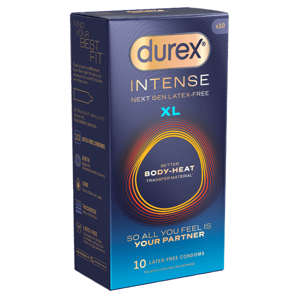 Durex Intense XL – Premium Latex-Free Condom 10 Pack