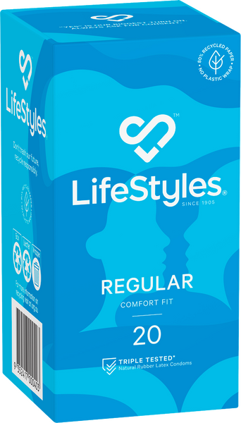 LifeStyles Regular Condoms – Protective 53mm Condom 20 Pack
