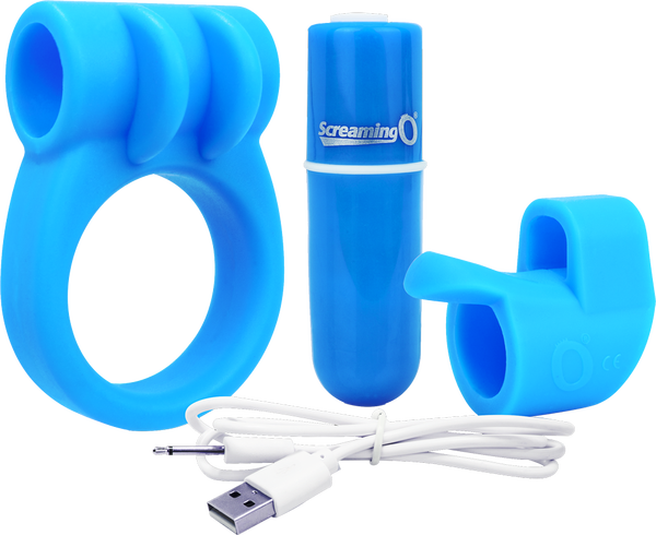 Charged Combo Kit 1 – Body-Safe Silicone Cock Ring and Fingertip Sleeve Kit